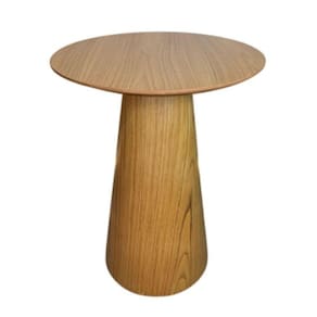 Mesa De Apoio Cone Laminada Em Madeira Natural - Tampo 70 Cm Altura 60 Cm Cor Marrom