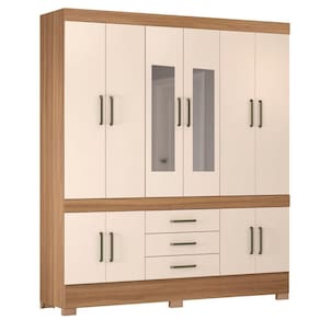Guarda Roupa Casal 10 Portas Com Espelho New Murano Amendola/off White - Demóbile