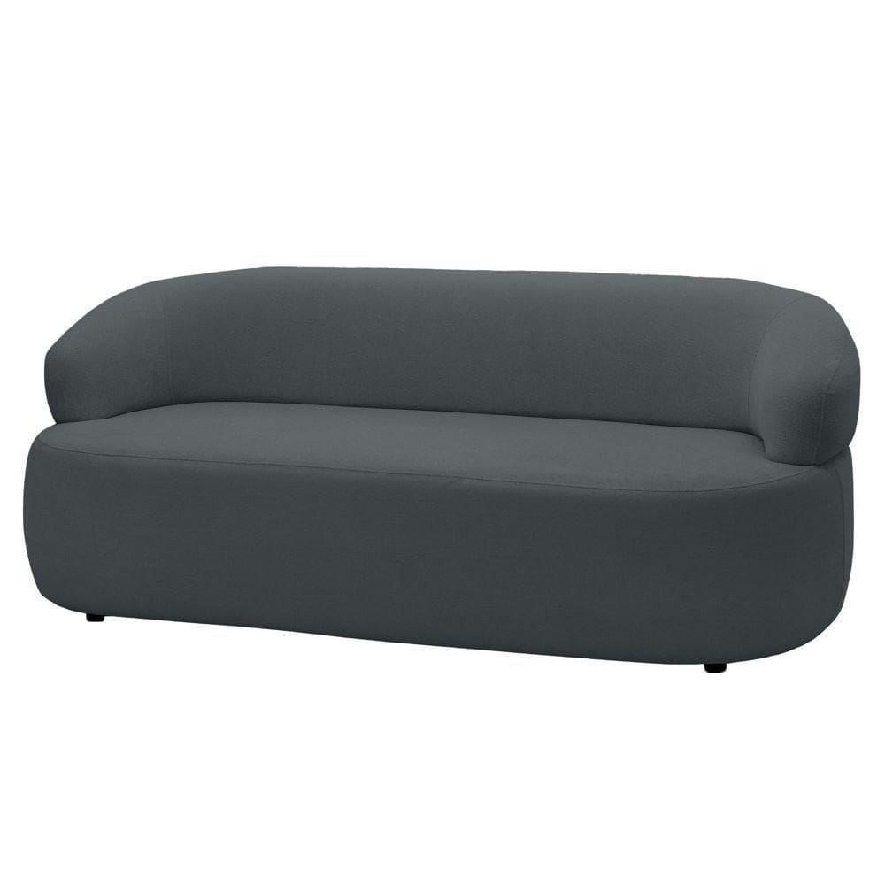 Sofá 2 Lugares Living Orgânico Sala De Estar 140cm Conka F05 Veludo Grafite Mpozenato