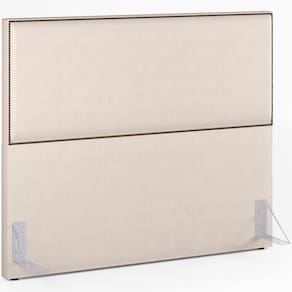 Cabeceira Box Casal King Com Tachas 195 Cm Suede Bege