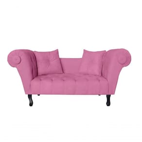 Recamier Sofá Divã Namoradeira Dubai Suede Rosa - Fm