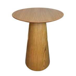 Mesa De Apoio Cone Laminada Em Madeira Natural - Tampo 60 Cm Altura 60 Cm Cor Marrom