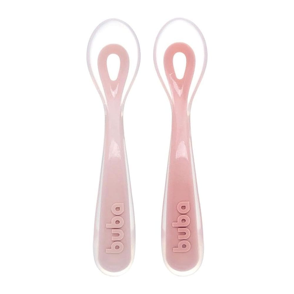 Kit 2 Colheres Bebê +6 Meses em Silicone Treino Autoalimentação Fase 2 Buba