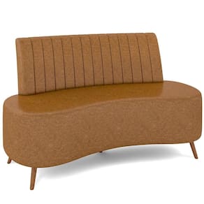 Sofá Chaise Living 2 Lugares 135cm Para Sala Cayman K01 Sintético Caramelo