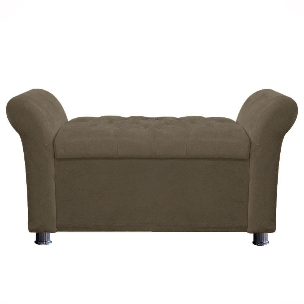 Recamier Baú Sapateira Louis 140x Suede Cappuccino - Majú Deor