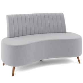 Sofá Chaise Living 2 Lugares 160cm Para Sala Cayman K01 Veludo Cinza