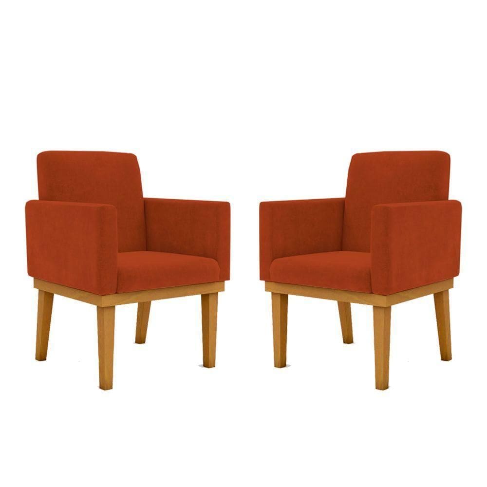 Kit 2 Poltronas Reforçadas Para Recepção Terracota