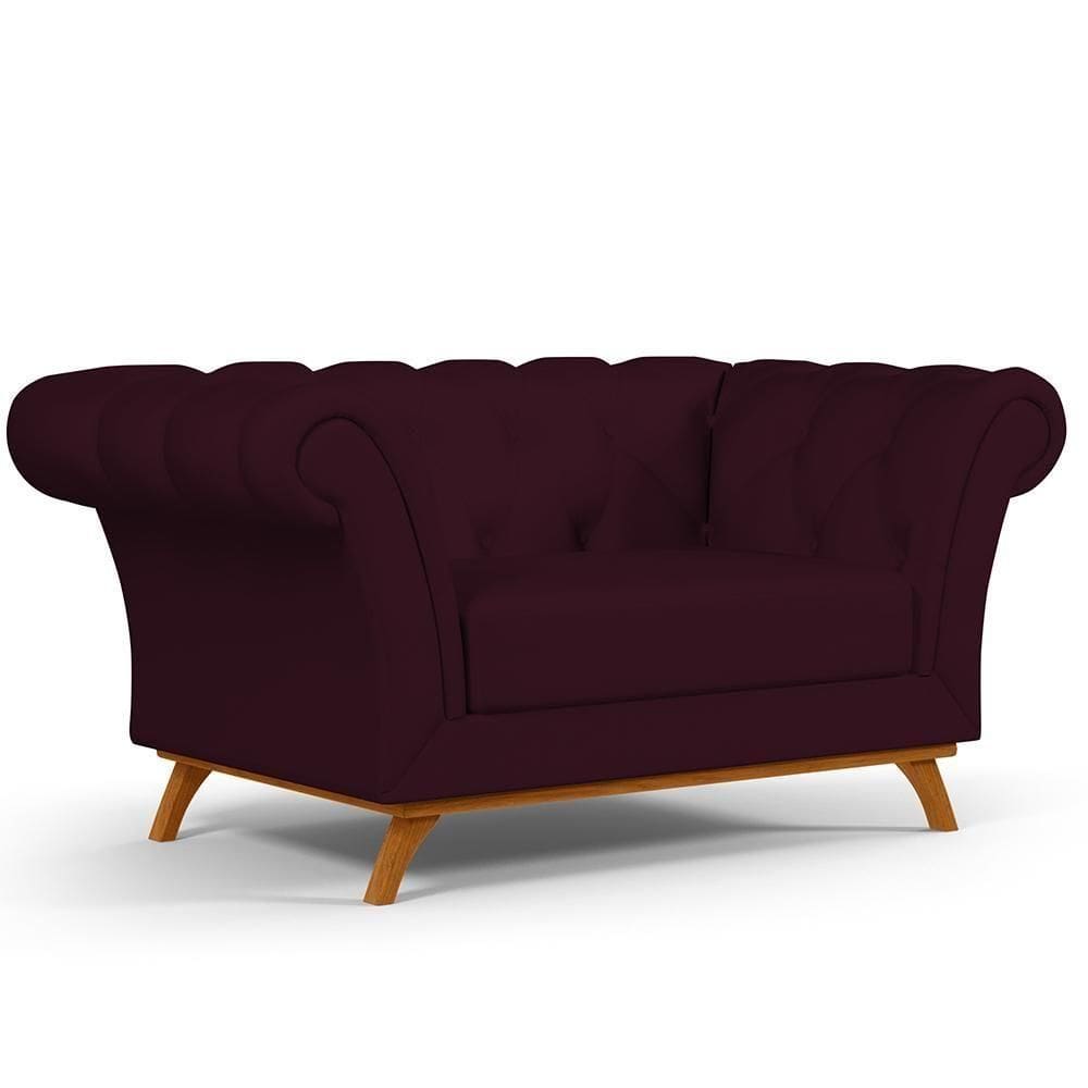 Sofá 2 Lugares Império 150 Cm Veludo Roxo Grape C-292