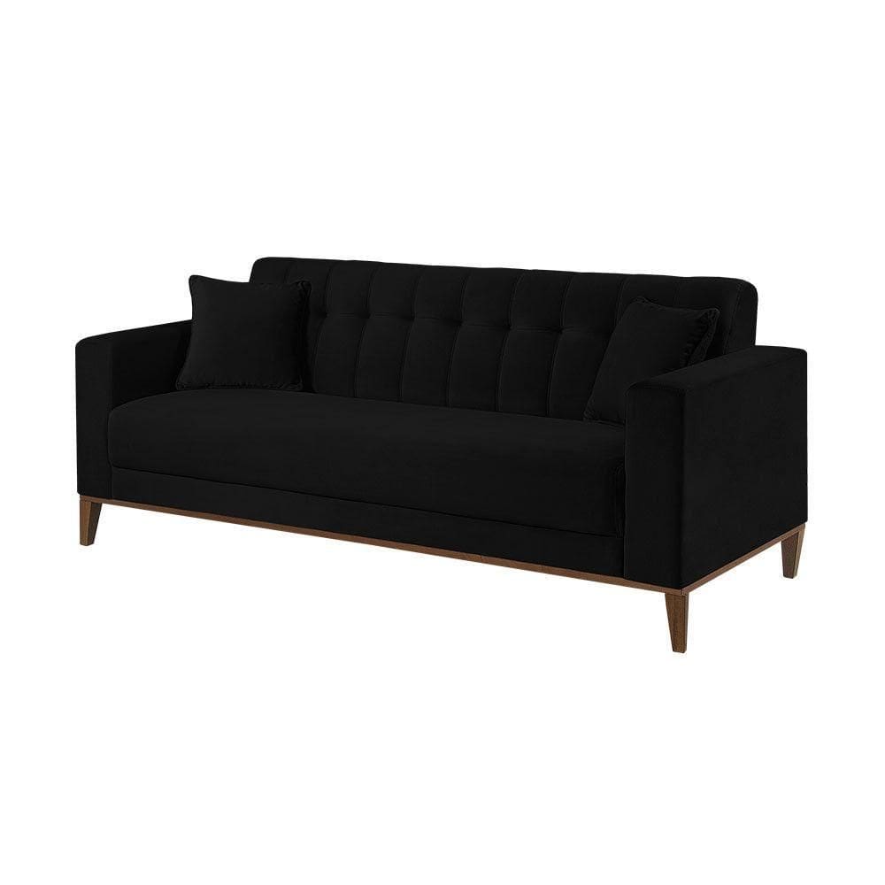Sofa Liverpool 3 Lugares 195Cm Talento Móveis Preto