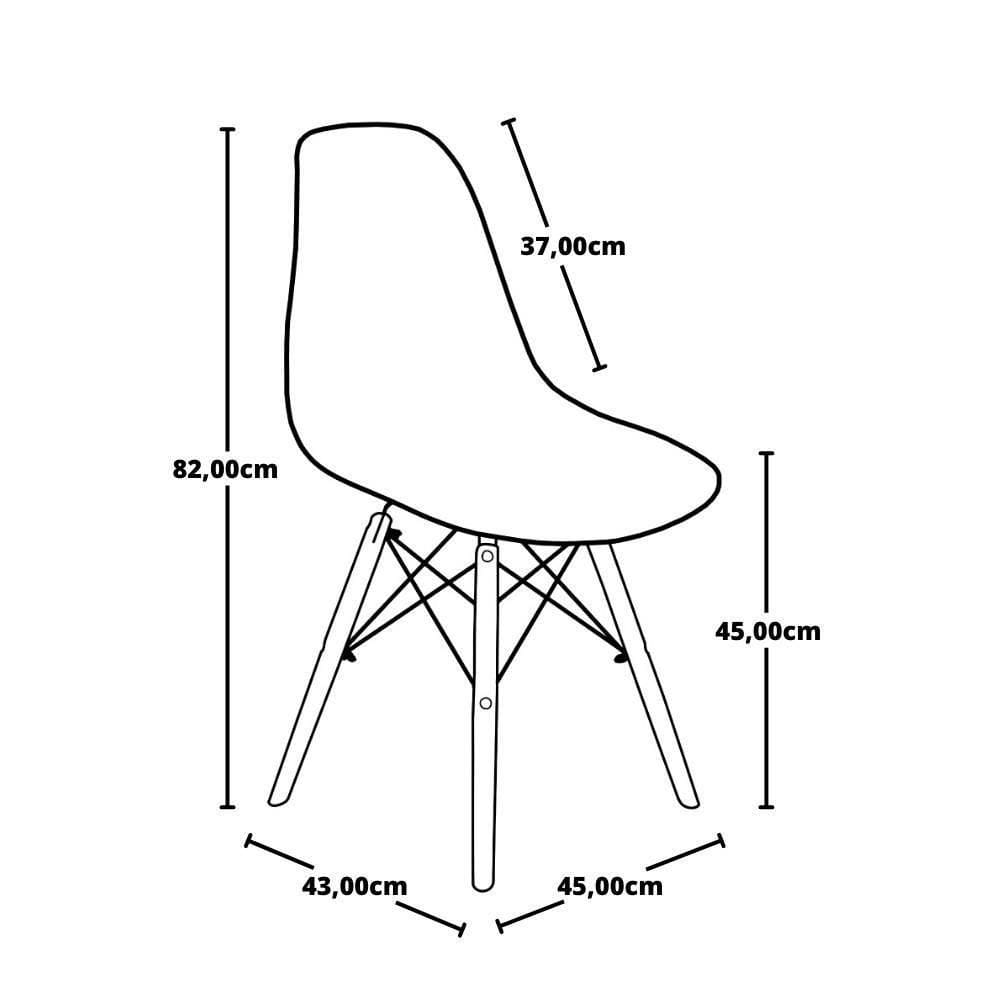Conj Mesa 120cm Branca Com 4 Cadeiras Eames Eiffel Branco
