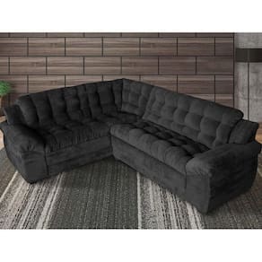 Sofá Madrid Premium Suede 200/245cm Preto ? Ws Estofados