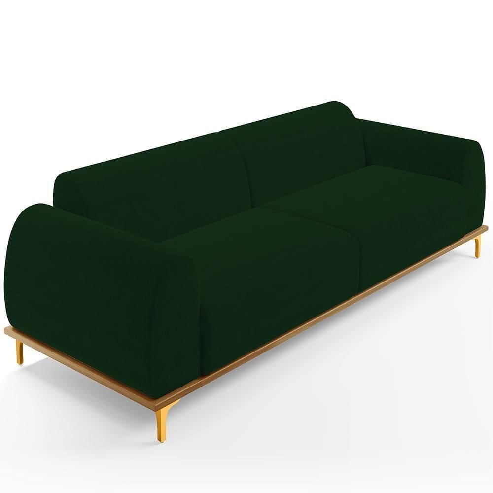 Sofá 04 Lugares Kiev 260 Cm Veludo Verde Musgo C-303