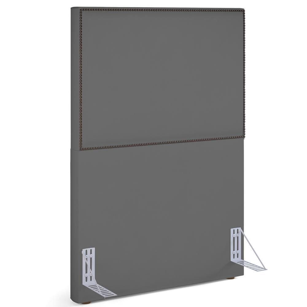 Cabeceira Cama Box Solteiro Com Tachas 100 Cm Suede Cinza