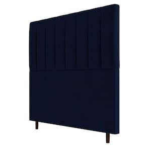 Cabeceira Box Casal King Size 193cm Veludo Azul Marinho