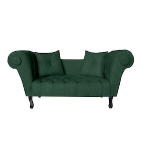 Recamier Sofá Divã Namoradeira Dubai Suede Verde - Fm
