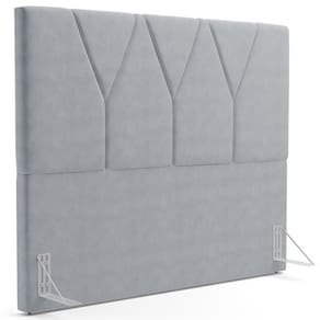 Cabeceira Cama Box Casal Queen 160 Cm Aurora Suede Cinza