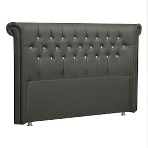 Cabeceira Queen Brescia P04 160 Cm Suede Cinza Escuro