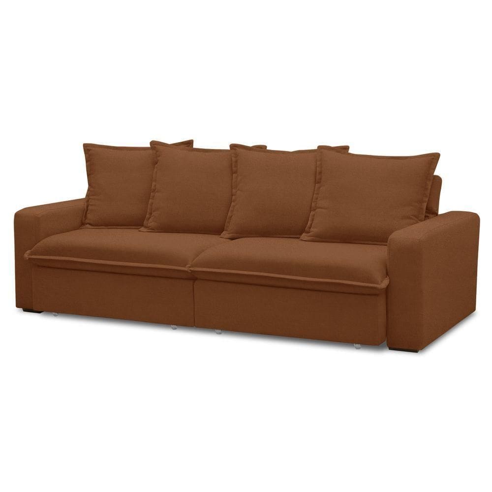 Sofá Retrátil Reclinável 3 Lugares 215cm Roma F05 Veludo Terracota