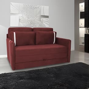 Sofá Cama Para Sala De Estar Martina New Suede Matrix - Goiaba Goiaba
