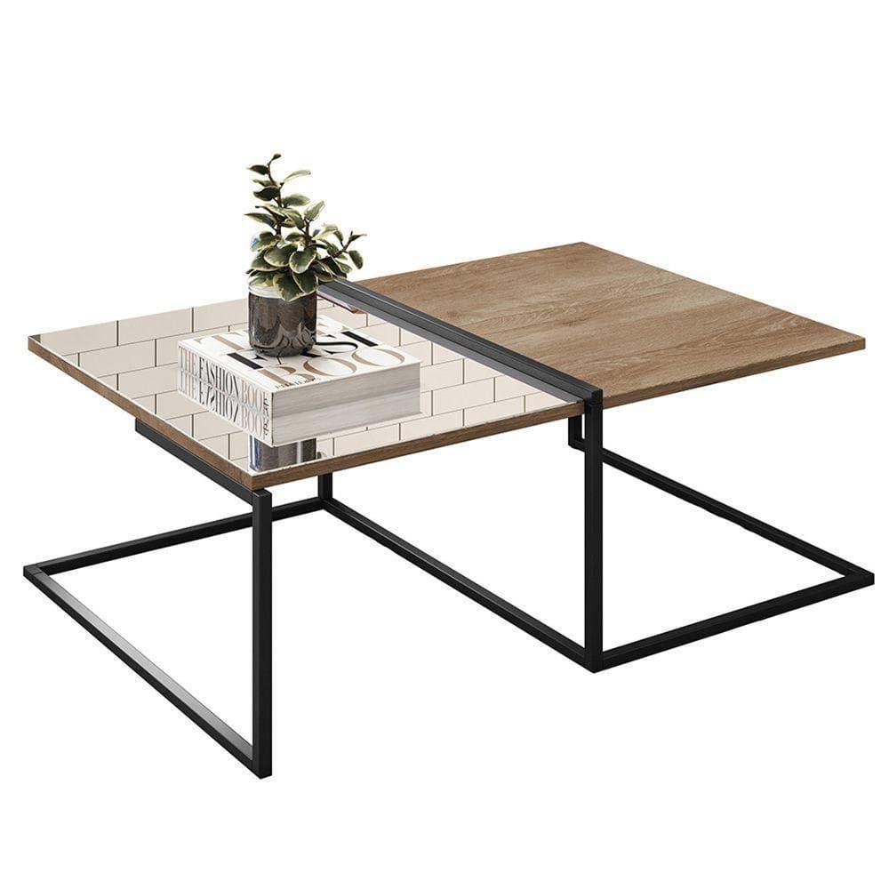 Mesa De Centro Espelhada Industrial D01 Design Demolição