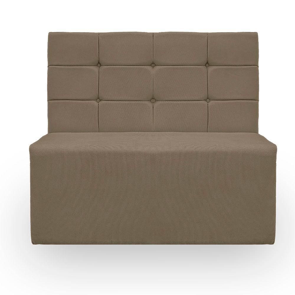 Cabeceira Casal Estofada Para Cama Box Ayla Veludo Cor Capuccino