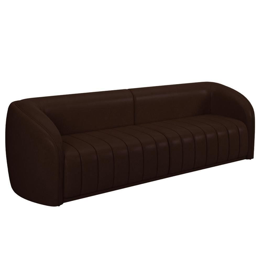 Sofá 4 Lugares Para Sala 292cm Lazio M03 Corano Marrom - Lyam Decor