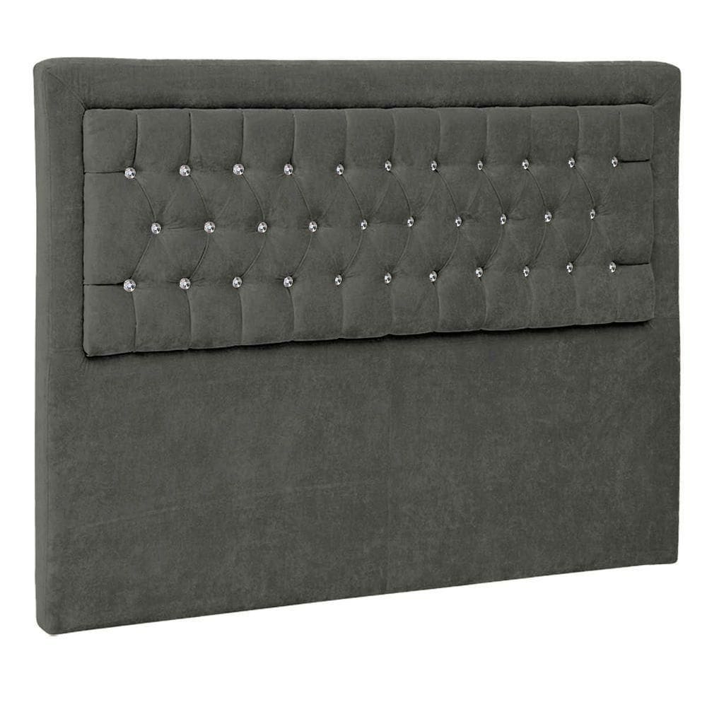 Cabeceira King Iasi P04 195 Cm Suede Cinza Escuro