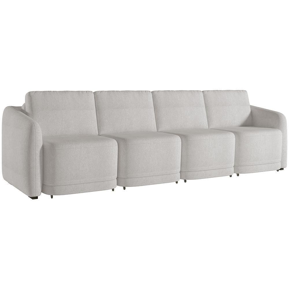 Sofá Cama Para Sala De Estar 5 Lugares 436cm Montserrat K01 Bouclê Creme - Lyam Decor