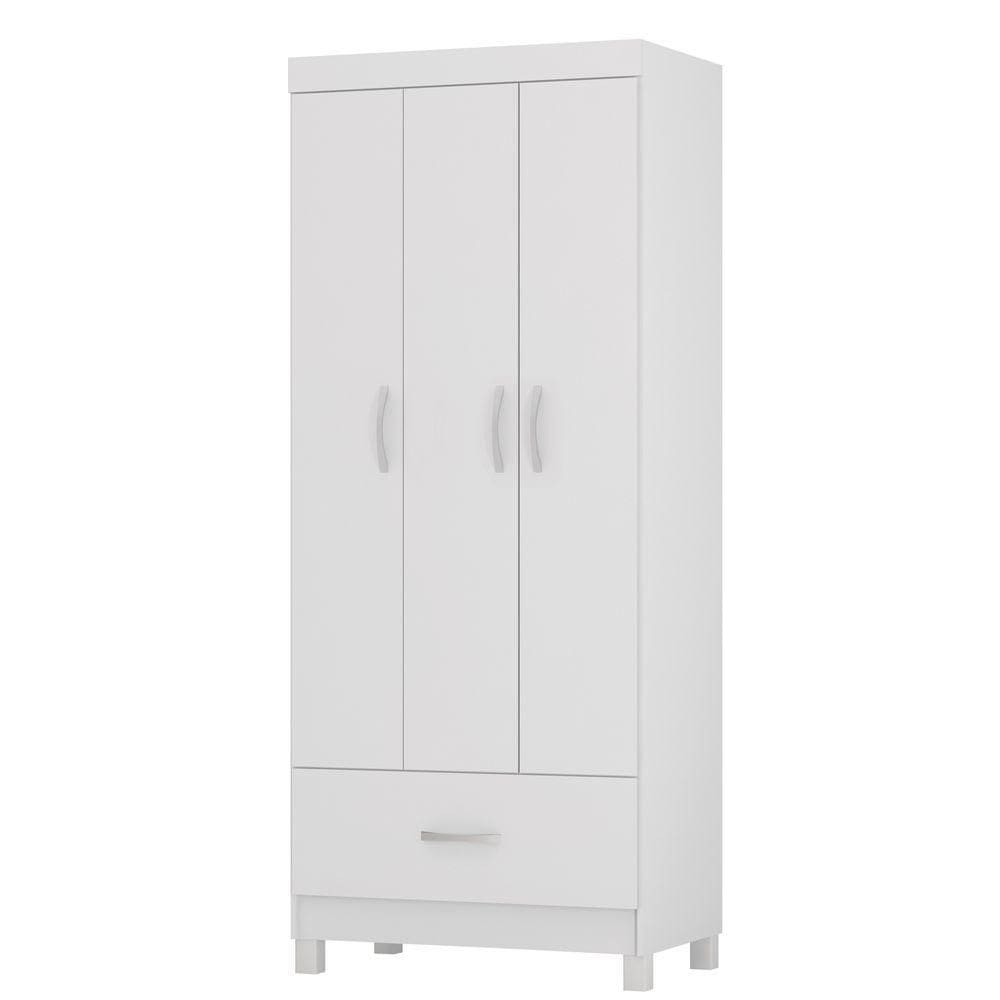 Guarda Roupa 3 Portas E 1 Gaveta Prince Branco - Demóbile