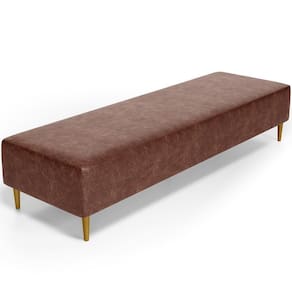 Puff Decorativo Sala De Estar Bali W01 Pés Palito 190x60cm Couríssimo Marrom - Lyam Decor