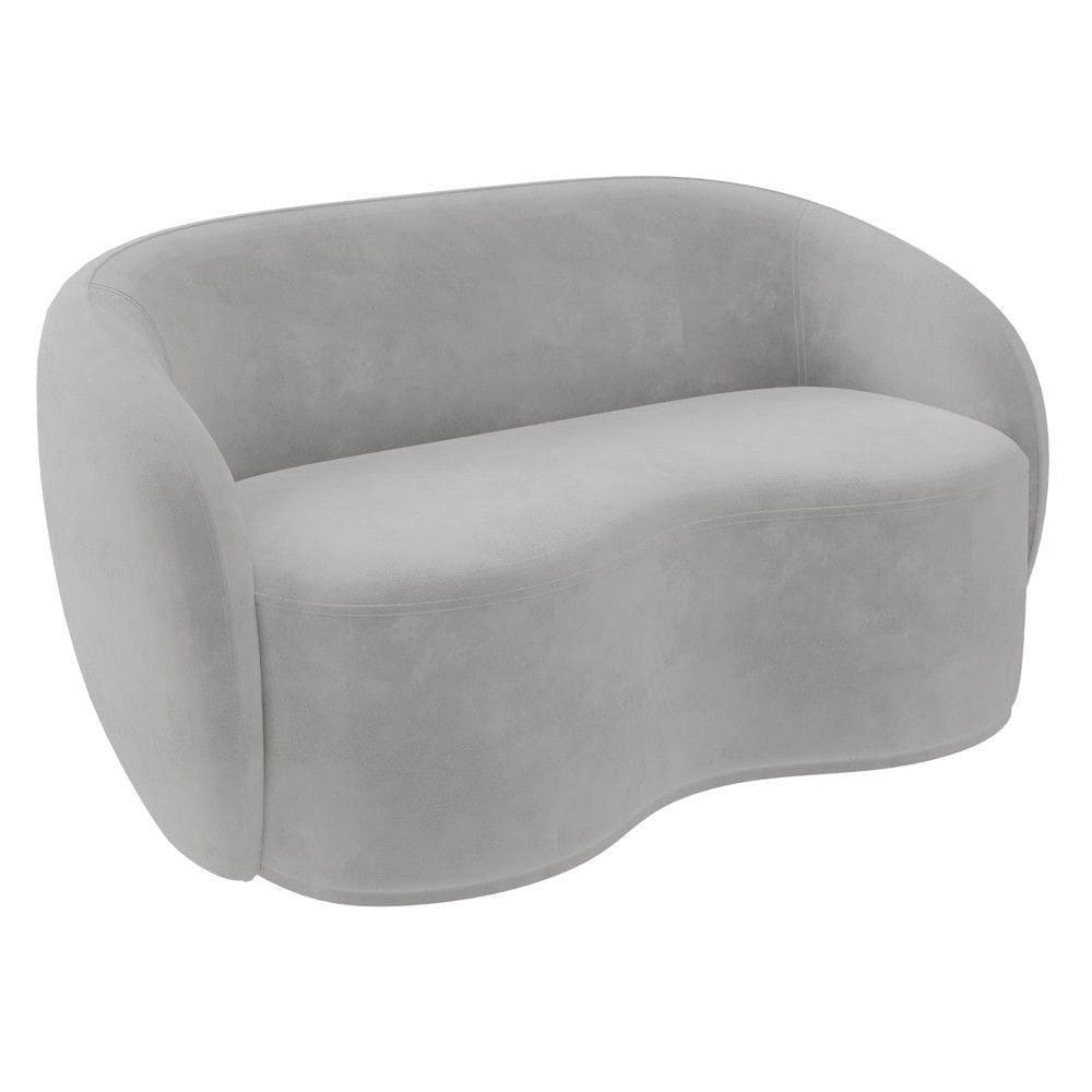 Sofá 3 Lugares Living Orgânico Sala De Estar 180cm Garbin K04 Veludo Cinza - Mpozenato