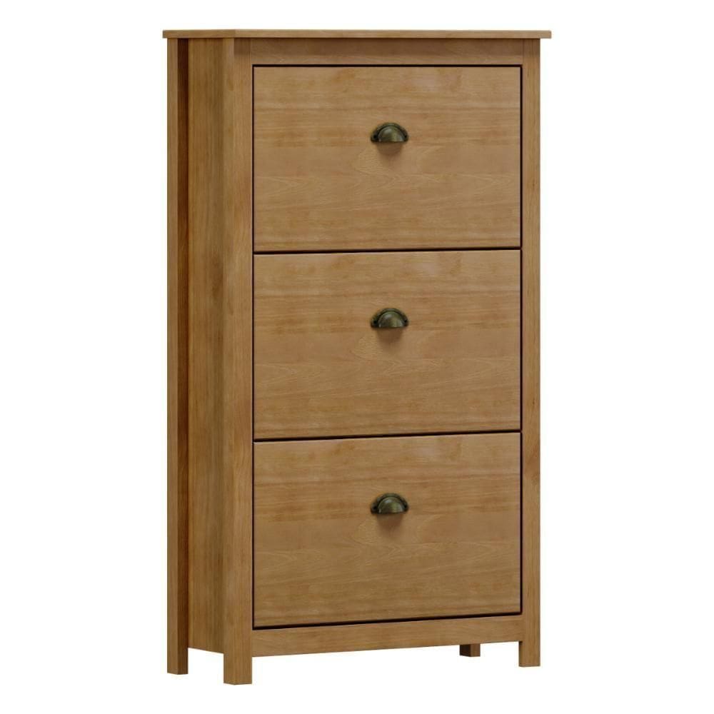 Sapateira De Madeira 3 Gavetas Linha Topázio - Freijó