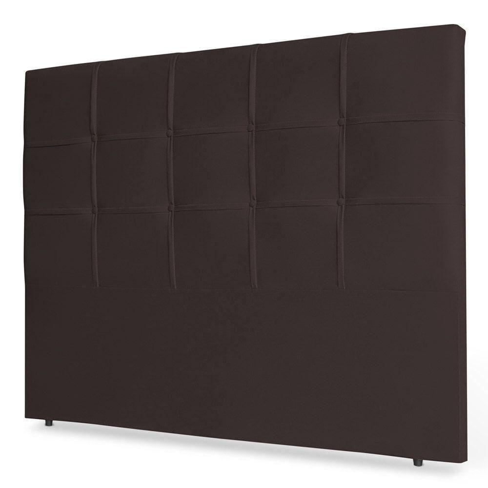 Cabeceira Estofada Box Casal King Size 195cm Marrom Cacau