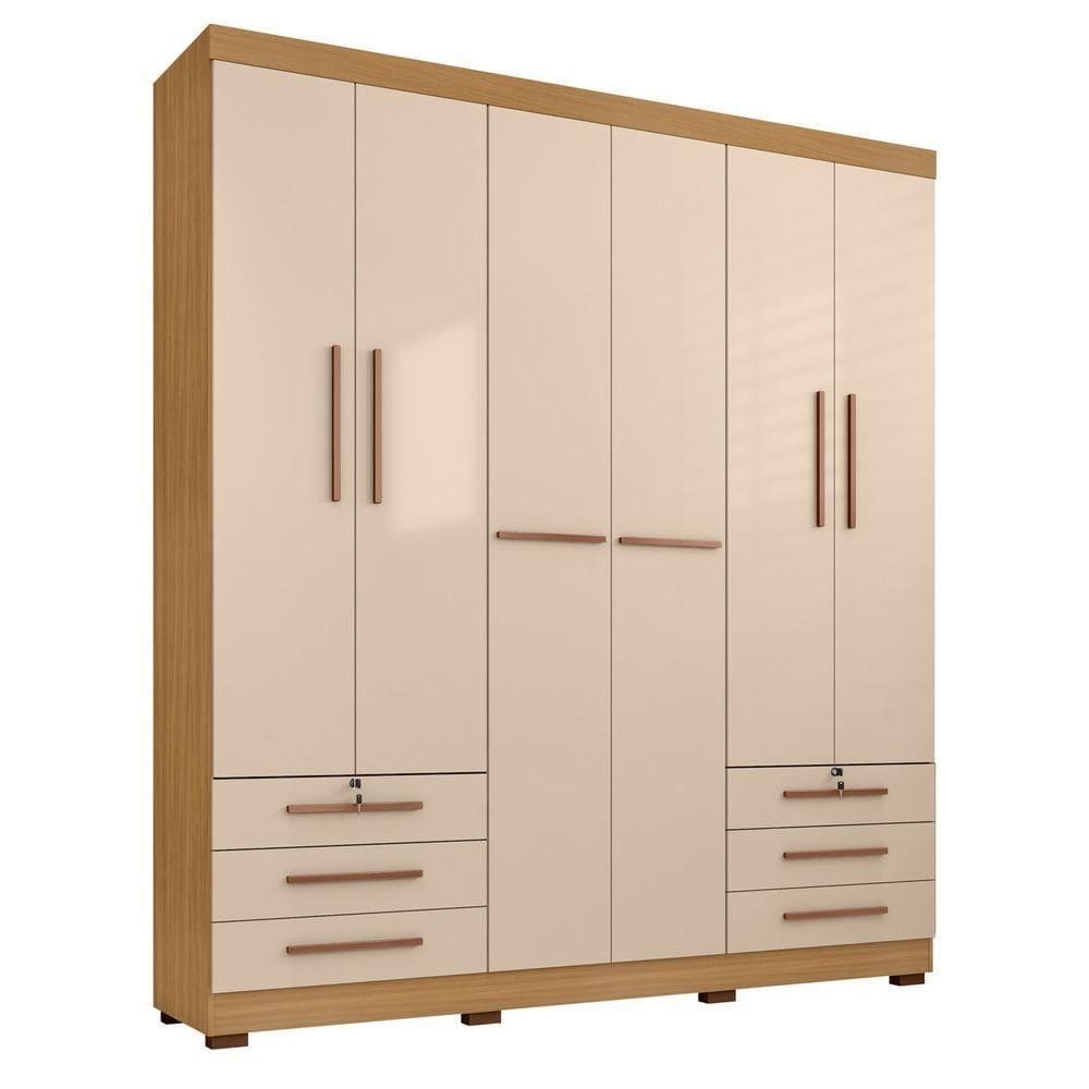 Guarda Roupa Casal 6 Portas E 6 Gavetas Londres Carvalho Americano/off White - Incorplac