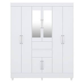 Guarda Roupa Casal 8 Portas Munique Com Espelho Elite Branco - Demóbile