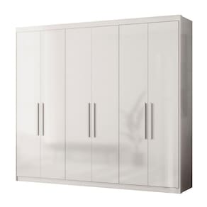 Guarda Roupa Casal 6 Portas 4 Gavetas Venice Branco - Demóbile