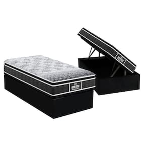 Cama Box Baú Solteiro: D28 - Ep Guarda Costas Prómiddle Plus Pillow Top + Base Crc Suede Black
