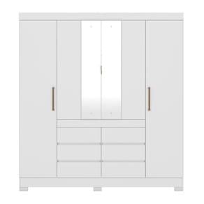 Guarda Roupa 4 Portas Com 6 Gavetas Cádis Branco - Demóbile