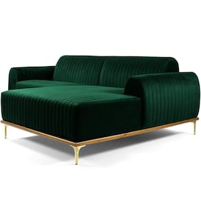 Sofá 5 Lugares Com Chaise Molino 320 Cm Verde Musgo C-303