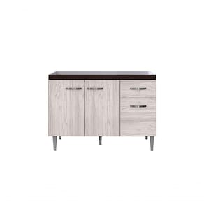 Balcão Gabinete Para Pia Gabriela Sem Tampo 120cm 3 Portas 1 Gaveta Marrom