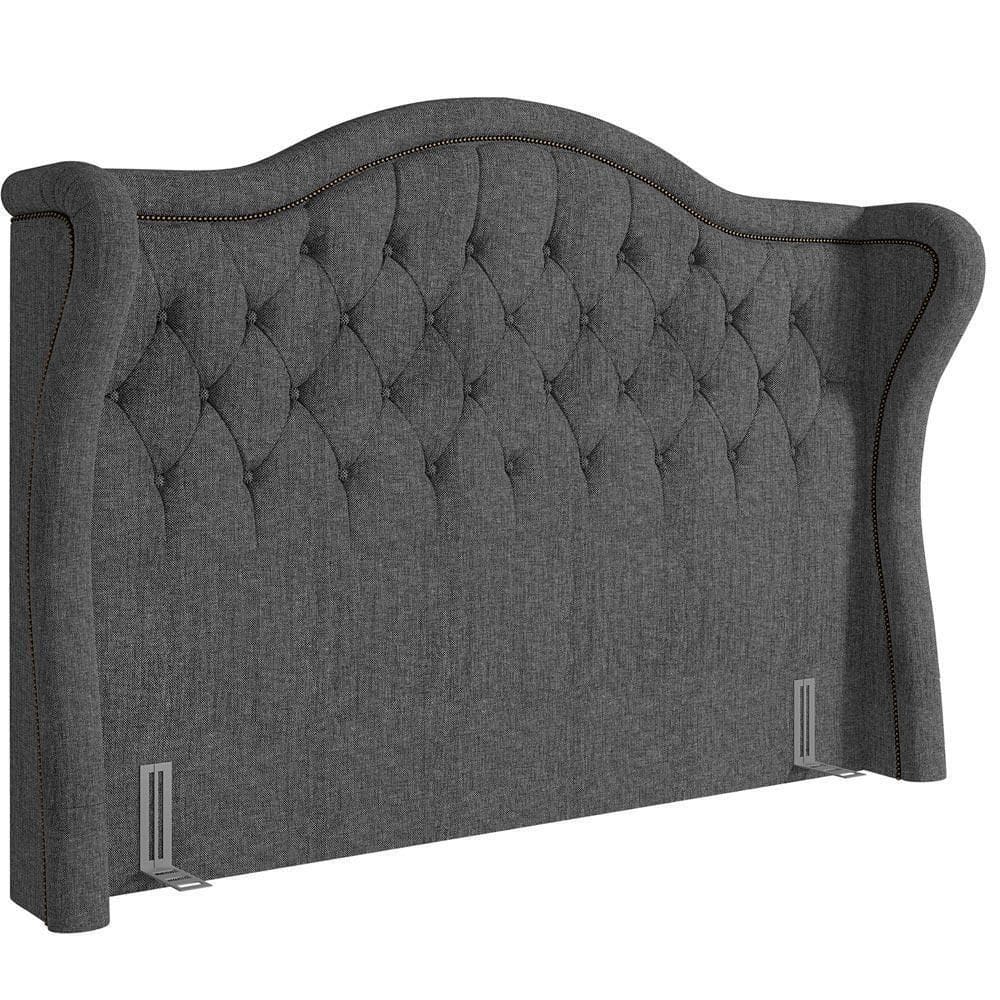 Cabeceira Cama Box Queen 160cm P05 Lisboa Linho Cinza Escuro