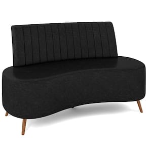 Sofá Chaise Living 2 Lugares 160cm Para Sala Cayman K01 Sintético Preto