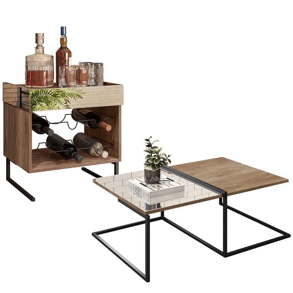 Mesa De Centro Espelhada Com Adega D01 Design Demolição