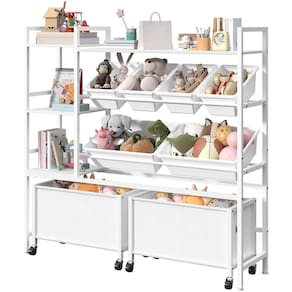 Organizador infantil grande MAHANCRIS para armazenamento de brinquedos com 6 caixas e 2 caixas