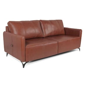 Sofá Living 2 Lugares Sala De Estar 180cm Cisso L07 Couro Marrom Claro