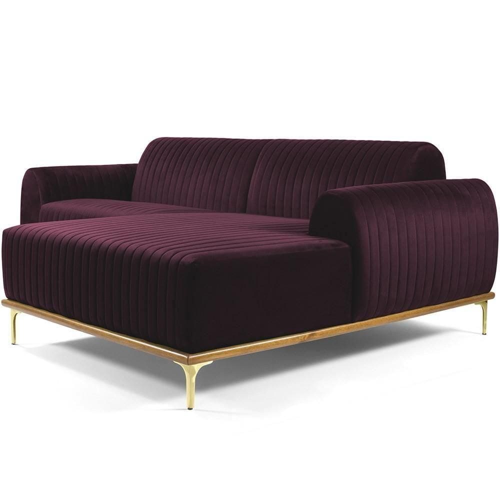 Sofá 5 Lugares Com Chaise Molino 320 Cm Roxo Grape C-292