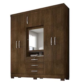 Guarda Roupa Casal 6 Portas E 3 Gavetas Imperial Com Espelho Malbec - Incorplac