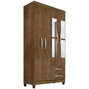 Guarda Roupa Casal 4 Portas E 2 Gavetas Com Espelho Modena Malbec - Incorplac