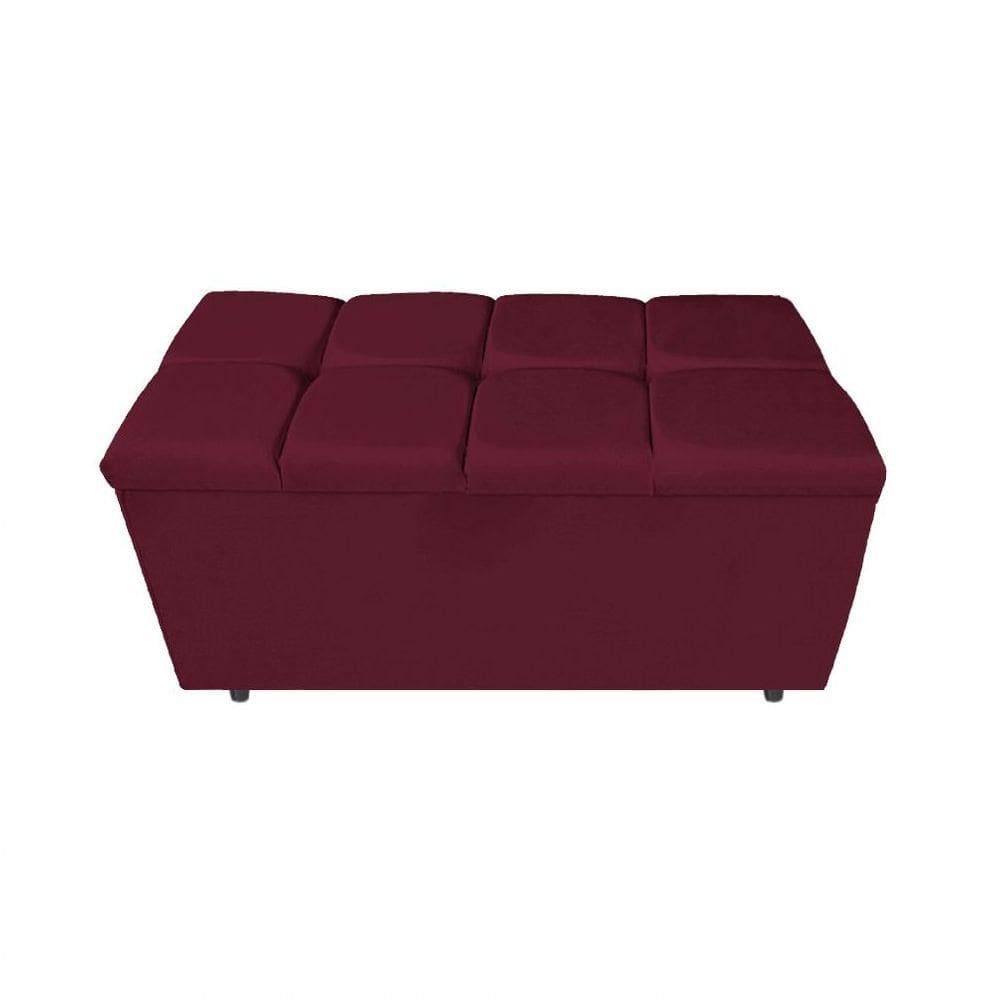 Calçadeira Estofada Manchester 90cm Solteiro Suede Bordô