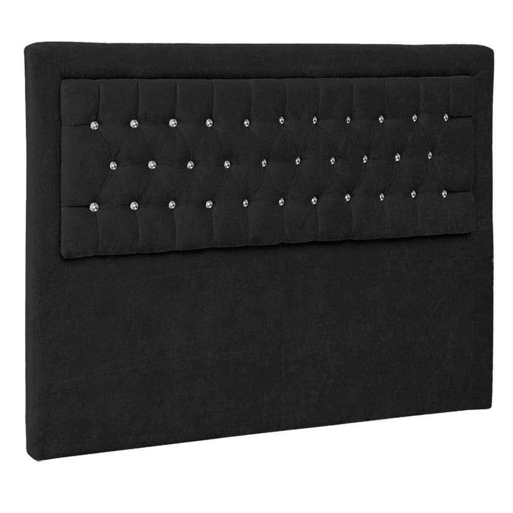 Cabeceira Solteiro Iasi P04 90 Cm Suede Preto Tca 944